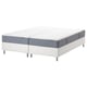 Option: Two white mattresses on a white base, blue edges.