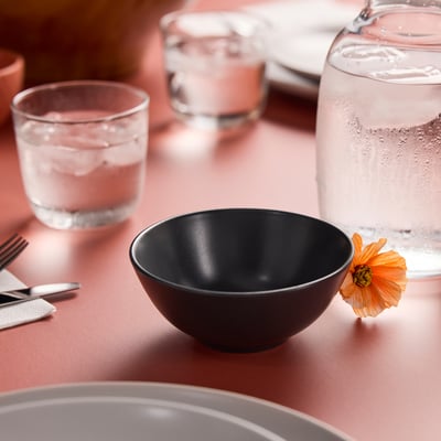 FÄRGKLAR Bowl, matt dark grey, 12 cm