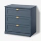 FÅGELFJÄLLET Chest of 3 drawers, dark grey-blue, 82x51x78 cm