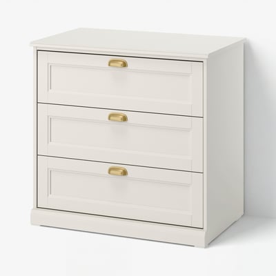 FÅGELFJÄLLET Chest of 3 drawers, off-white, 82x51x78 cm