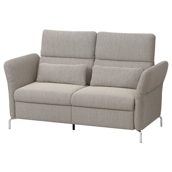 Modern grey FAMMARP sofa with adjustable sections, high resilience seats, and metal legs.