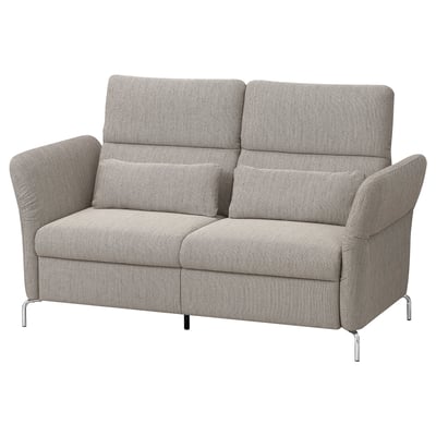 Modern grey FAMMARP sofa with adjustable sections, high resilience seats, and metal legs.