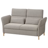 Gray FAMMARP sofa with adjustable heads, cotton & recycled fabric, wooden legs.