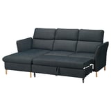 Dark gray FAMMARP sectional sofa with adjustable headrests and wooden legs.