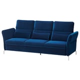 Blue velvet FAMMARP sofa with adjustable cushions