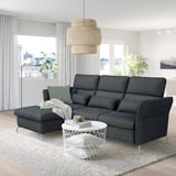 Modern living room with FAMMARP sectional, pendant light, and coffee table.