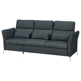 FAMMARP sofa. Dark green fabric, sleek design, adjustable headrests. Modern, comfortable look.