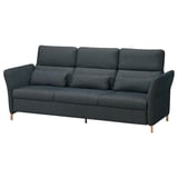 FAMMARP sofa: dark gray, fabric, modern, 3-seater with adjustable headrests.