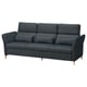 FAMMARP sofa: dark gray, fabric, modern, 3-seater with adjustable headrests.