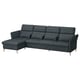 Dark grey FAMMARP modular sofa with adjustable headrests and wooden legs.