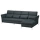 Option: Dark grey FAMMARP sectional sofa with adjustable headrests and armrests, on chrome legs, stylish and comfortable.
