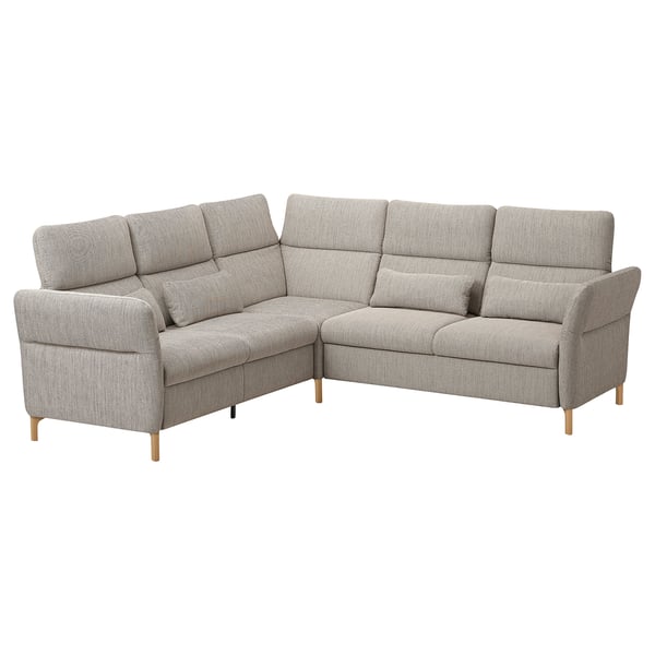 A grey FAMMARP sectional sofa with adjustable headrests and armrests, offering comfort and versatility in a modern design.