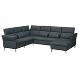 Dark grey FAMMARP sectional sofa. Modern with adjustable cushions and wooden legs.