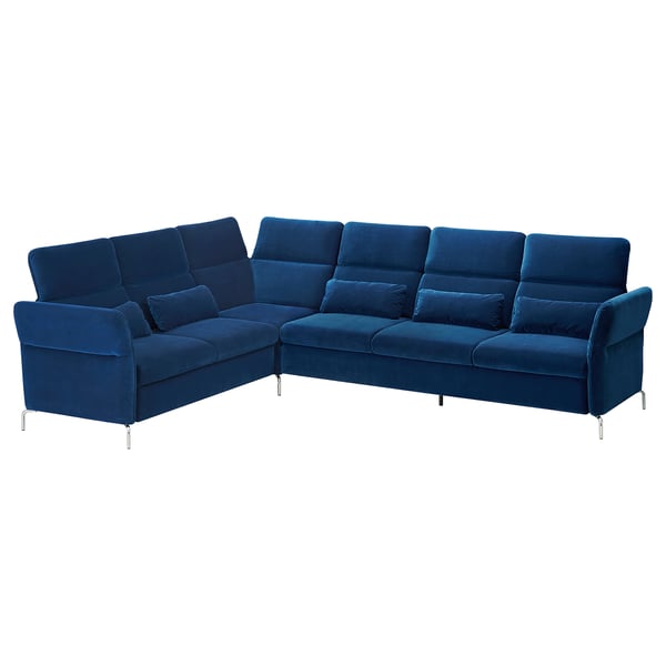 FAMMARP blue sectional sofa, modern design with adjustable cushions.