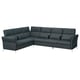 Modern dark grey l-shaped FAMMARP sectional sofa, sleek metal legs, adjustable head & armrests.