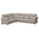 Option: Modern l-shaped FAMMARP sofa, gray tweed fabric, adjustable sections, chic wooden legs.