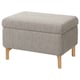 FAMMARP grey fabric ottoman, wooden legs, rectangular, stylish, multi-function.