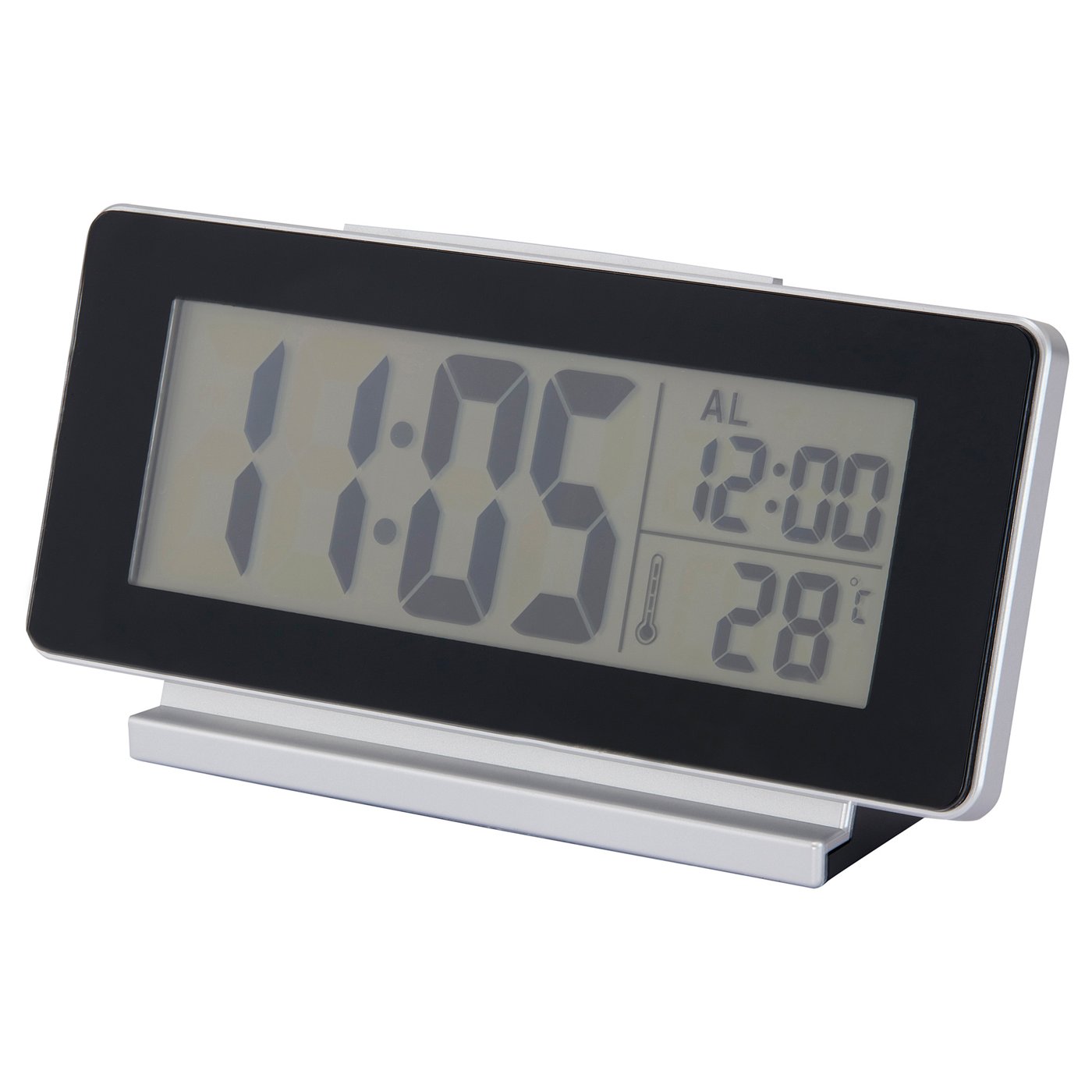 FILMIS clock/thermometer/alarm, black, 16.5x9 cm - IKEA Germany