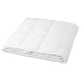 Fjällräckka white duvet, rectangular, padded, soft cotton, recycled down/feather filling, box-stitch pattern.