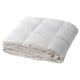 White FJÄLLHAVRE duvet, rectangular, down-filled, quilted design.