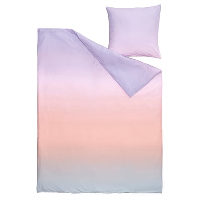 FLÄDERBUSKE Duvet cover and pillowcase, multicolour, 140x200/80x80 cm