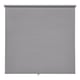A grey FÖNSTERBLAD roller blind, made of polyester, featuring a subtle circular pattern, and designed to block out light.