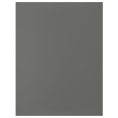 This image shows a FÖRBÄTTRA cover panel in dark grey, rectangular, with smooth plastic finishes on both sides.