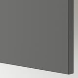 Dark gray, sleek, flat surface furniture panel with smooth, consistent finish.