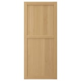 FORSBACKA light oak cabinet door, rectangular shape, simple design with beveled edges.