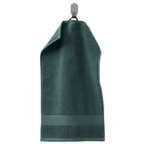 Teal green FREDRIKSJÖN cotton towel, rectangle with hook.
