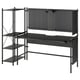 FRÖSKELÅS Gaming desk, with storage/black