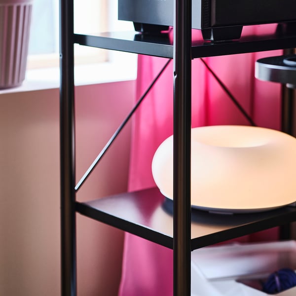 FRÖSKELÅS Storage unit, black, 63x35x141 cm