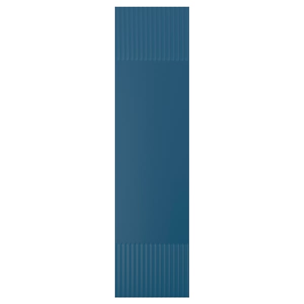 Blue milled FYRUDDEN door, rectangular, modern.
