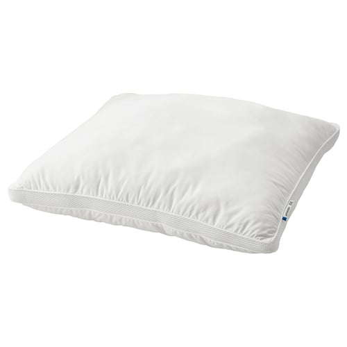 GAFFELKLOCKA pillow, white, soft, rectangular shape, mesh sides, breathable lyocell-cotton cover.