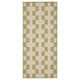 Option: Green & white checkered kitchen mat, soft, indoor/outdoor use, polypropylene and synthetic rubber.