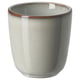 Option: Glazed ceramic mug, sand color, round shape with rustic edges, part of the GLADELIG series.