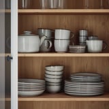 GLADELIG sandy-glazed side plates: set of white-gray, stacked neatly; made of stoneware, classic shape; fits well with other items.