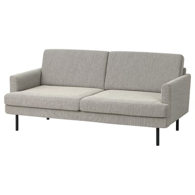 GRILLSTORP sofa, light grey, fabric, rectangular, sleek design.