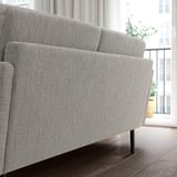 Gray GRILLSTORP sofa, sleek & modern, large, comfy with cushions & high legs.
