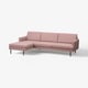 GRILLSTORP 4-seat sofa w chaise longue, left, Gunnared/light brown-pink metal