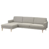 GRILLSTORP sofa, grey, l-shape, modern design, soft cushions.