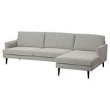 A modern grey GRILLSTORP sofa with a chaise, featuring clean lines and comfortable cushions.