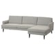 A modern grey GRILLSTORP sofa with a chaise, featuring clean lines and comfortable cushions.