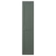 GRIMO: green-tinged grey modern/traditional door with beveled panels on both sides.
