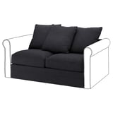 GRÖNLID loveseat: dark gray, soft & comfortable, roll arms, textured fabric.