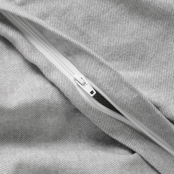 GROVSNÄRJA Duvet cover and pillowcase, grey/mélange, 155x220/80x80 cm