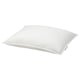 Option: A white GULKAVLE pillow, rectangular, down-filled, low-profile, with a soft cotton cover.