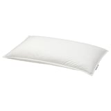 GULKAVLE: white pillow, soft, feather-down filled, low profile, cotton cover, rectangular shape.