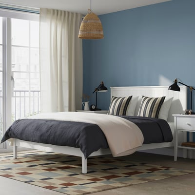 GULLABERG Bed frame, white/Leirsund, 140x200 cm