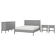 GULLABERG Bedroom furniture, set of 4, grey, 180x200 cm